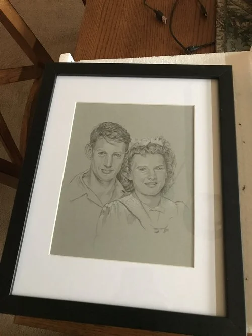 Couple portrait from antique photo